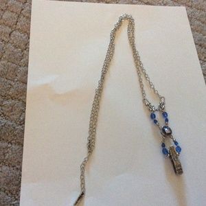 Lilla Rose Crystal and Blue Badge Clip